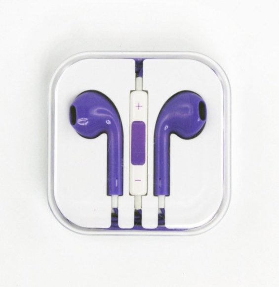 Гарнитура для Apple iPhone, iPod и совместимые (сиреневая/коробка)