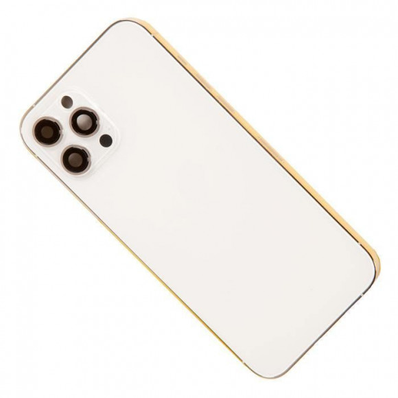 Задняя крышка корпуса в сборе с рамкой для Apple iPhone 12 Pro Max, белая