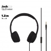 Гарнитура Hoco W21 Graceful Charm Wire Control Headphones накладная стерео, черная Гарнитура Hoco W21 Graceful Charm Wire Control Headphones накладная стерео, черная