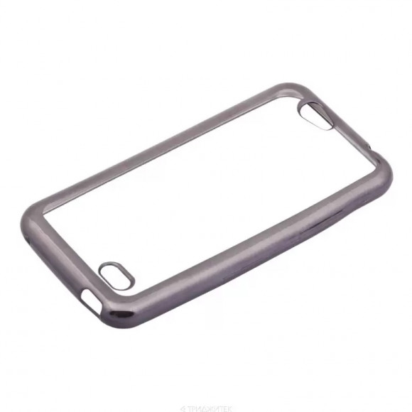 Чехол силиконовый "LP" для ZTE Blade A465 TPU (прозрачный с черной хром рамкой) (европакет)