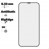 Защитное стекло Mr.cat для iPhone 12, 12 Pro Anti-Static, Plasma Spraying черное (ударопрочное)