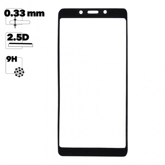 Защитное стекло "LP" для Huawei Honor 6A Thin Frame Full Glue с рамкой 0.33 мм 9H, черное