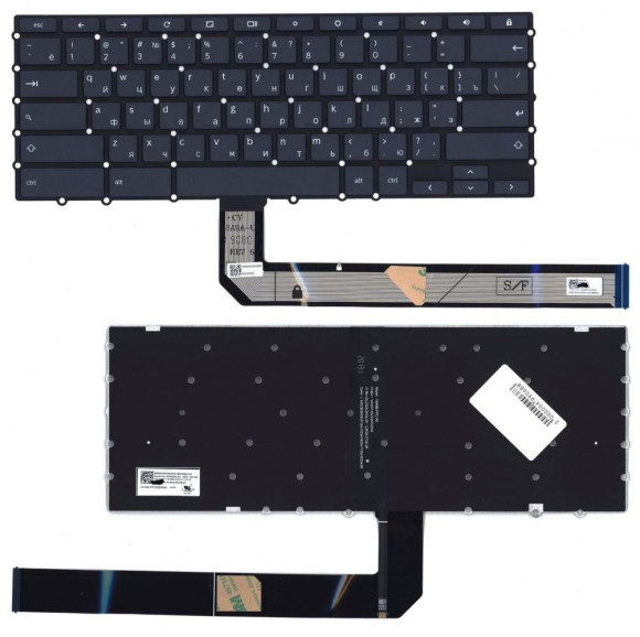 Клавиатура для ноутбука Lenovo Yoga ChromeBook C630, черная с подсветкой