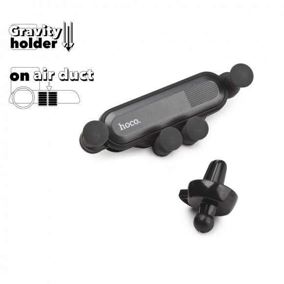 Автомобильный держатель Hoco CA51 Air Outlet Gravity In-Car Holder, черный