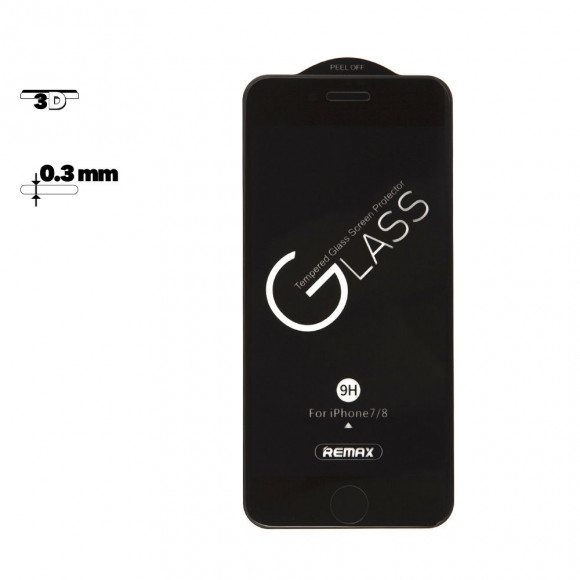 Защитное стекло Remax Medicine Glass GL-27 для Apple iPhone 7, 8 с рамкой, черное
