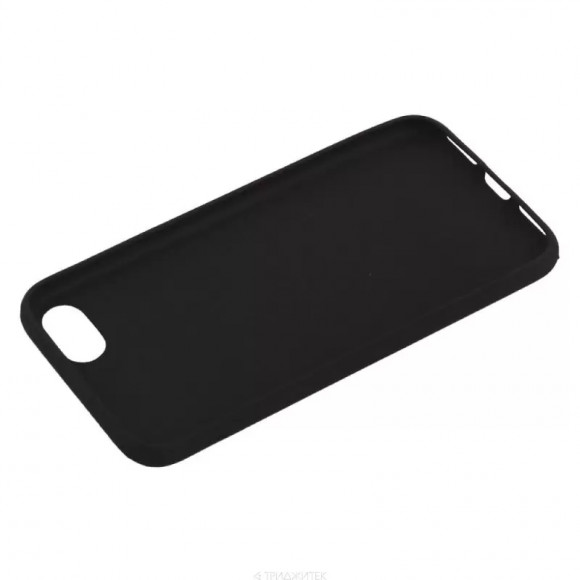 Силиконовая крышка LP для Apple iPhone 7, 8 (черная, белые пересекающиеся строчки (европакет))