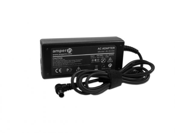 Блок питания (зарядное) Amperin AI-SV64 для ноутбука Sony Vai, o 16В, 4A, 6.5pin