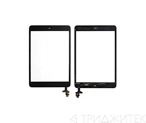Тачскрин (сенсорное стекло) для планшета Apple iPad Mini (A1432, A1454, A1455), iPad Mini 2 (A1489, A1490, A1491) (HC) с разъемом, с кнопкой Home, чер