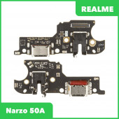 Системный разъем (разъем зарядки) для Realme Narzo 50A (RMX3430), микрофон Системный разъем (разъем зарядки) для Realme Narzo 50A (RMX3430), микрофон