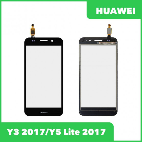Сенсорное стекло (тачскрин) для Huawei Y3 (2017) (CRO-U00), Y5 Lite (2017), черный