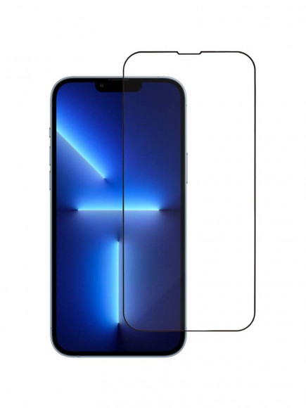 Защитное стекло для iPhone 13, 13PRO (черный) тех пак