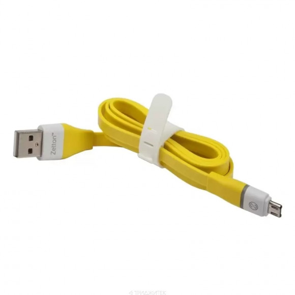 USB LED кабель передачи данных Zetton Flat разъем MicroUSB плоский, пластиковые разьемы (желтый, OEM) USB LED кабель передачи данных Zetton Flat разъем MicroUSB плоский, пластиковые разьемы (желтый, OEM)