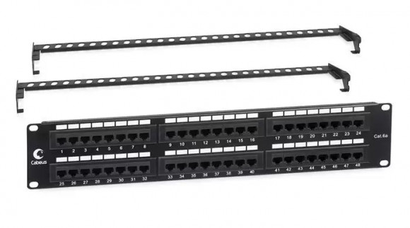 Патч-панель 19" Cabeus PL-48-Cat.6a-Dual IDC