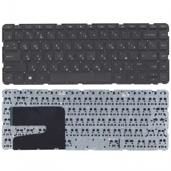 Клавиатура для ноутбука HP Pavilion 14-e000, 14-F, 14-F000, 14z-F000, черная, без рамки, плоский Enter