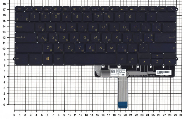 Клавиатура для ноутбука Asus ZenBook 3 Deluxe UX490UA, черная с подсветкой