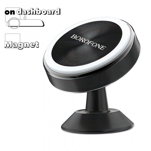 Автомобильный держатель Borofone BH5 Platinum Metal Magnetic In-Car Holder For Dashboard, черный