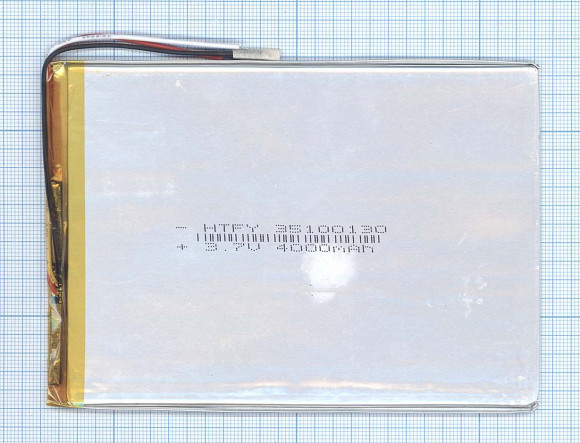Аккумуляторная батарея Li-Pol (3x100x130мм), 3pin, 3.7В, 4000мАч