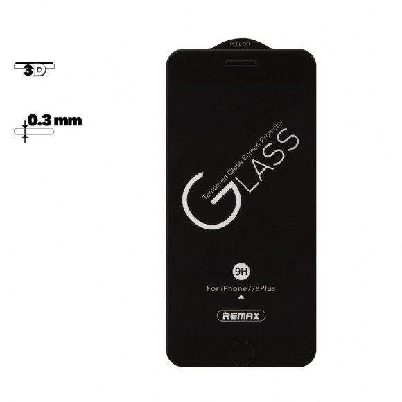 Защитное стекло Remax Medicine Glass GL-27 для Apple iPhone 7 Plus, 8 Plus с рамкой, черное