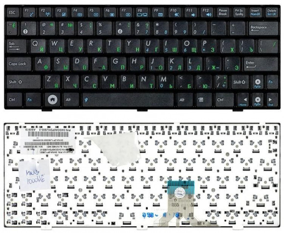 Клавиатура для ноутбука Asus Eee PC 1000, 1000H, 1000HD, 1004DN, 1000HE, черная