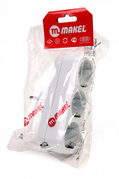 Разветвитель MAKEL MIMOZA на 3 гнезда с/заз 10033 белый BL1