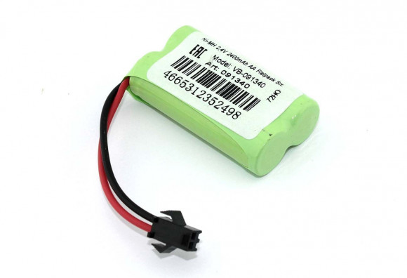Аккумулятор Ni-MH 2.4В, 2400мАч, AA Flatpack разъем SM