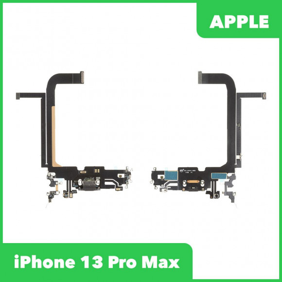 Системный разъем (разъем зарядки) для iPhone 13 Pro Max, микрофон (черный)