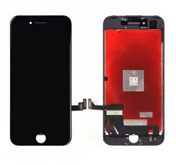 LCD дисплей для Apple iPhone 7 с рамкой крепления, (копия, яркая подсветка) черный