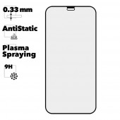 Защитное стекло Mr.cat для iPhone 12 mini Anti-Static, Plasma Spraying черное (ударопрочное)