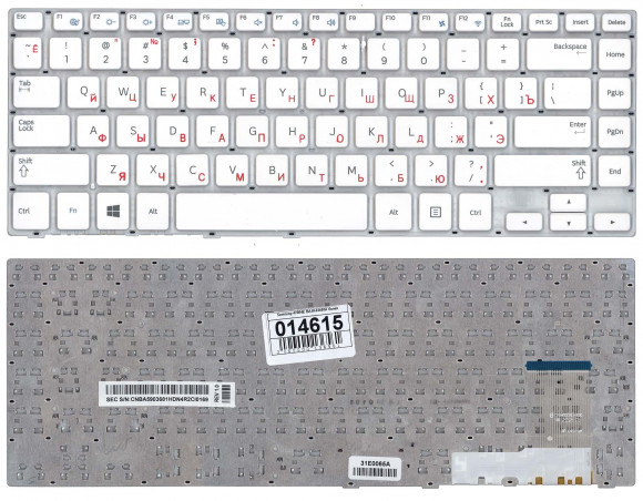 Клавиатура для ноутбука Samsung 470R4E BA59-03680A белая
