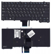 Клавиатура для ноутбука Dell Latitude E7420, черная с подсветкой без указателя Клавиатура для ноутбука Dell Latitude E7420, черная с подсветкой без указателя