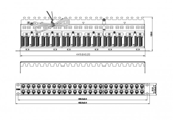 PPHD-19-48-8P8C-C6A-SH-110D Патч-панель высокой плотности 19';, 1U, 48 портов RJ-45, полный экран, категория 6A, Dual IDC Hyperline