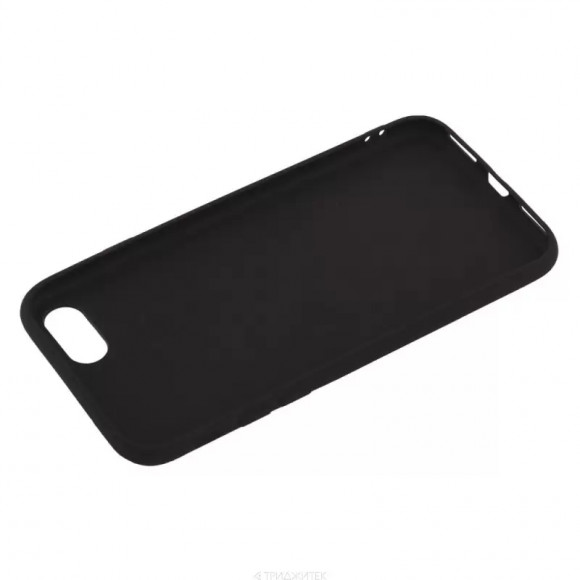 Силиконовая крышка "LP" для Apple iPhone 7, 8 (черная, серебряное перо (европакет))