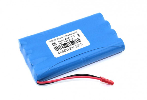 Аккумулятор Ni-Cd 9.6В, 1400мАч, AA Flatpack разъем JST