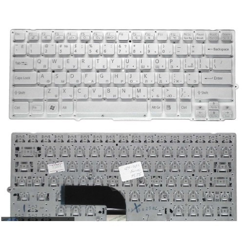 Клавиатура для ноутбука SONY VAIO VPC-SB VPC-SC silver РУССКАЯ РАСКЛАДКА