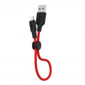 Кабель USB HOCO (X21) Plus для iPhone Lightning 8 pin (1м) (черно/красный)