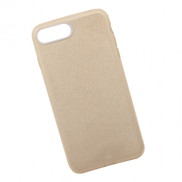Силиконовая крышка "LP" для Apple iPhone 7 Plus, 8 Plus "Блёстки" TPU, золотая (европакет)