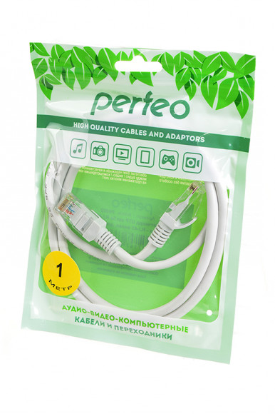 Патчкорд UTP кат.5е PERFEO P6002 RJ-45 вилка - RJ-45 вилка, длина 1 м.
