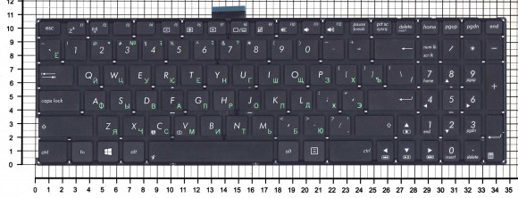 Клавиатура для ноутбука Asus X553, X555L, Vivobook A551C, D550C, F551C, P551C, R512C, TP550L, плоский ENTER, черная