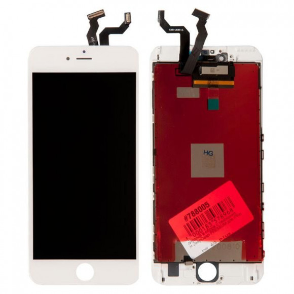 дисплей в сборе с тачскрином ZeepDeep PREMIUM для iPhone 6S plus, белый + прокладка-абсорбер