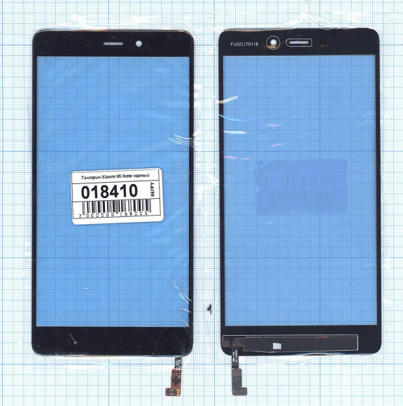 Сенсорное стекло (тачскрин) для Xiaomi Mi Note, черный