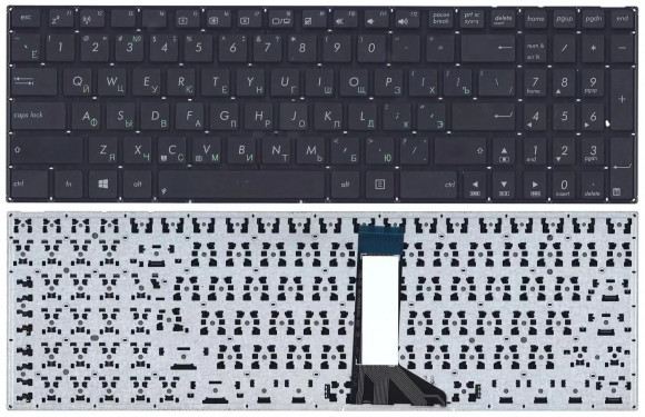 Клавиатура для ноутбука Asus X551, F550, X551C, X554L, R512C, P553 без рамки, плоский Enter, черная ( AEXJC700010)