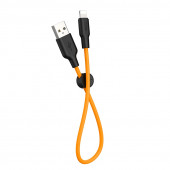 Кабель USB HOCO (X21) Plus для iPhone Lightning 8 pin (1м) (черно/оранжевый)