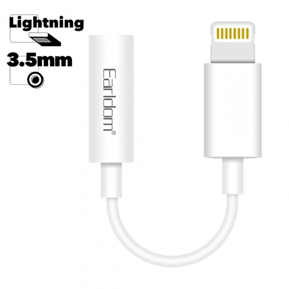 Адаптер Earldom ET-OT49 Lightning to 3.5мм Support Call & Music Popup Window With Bluetooth, белый