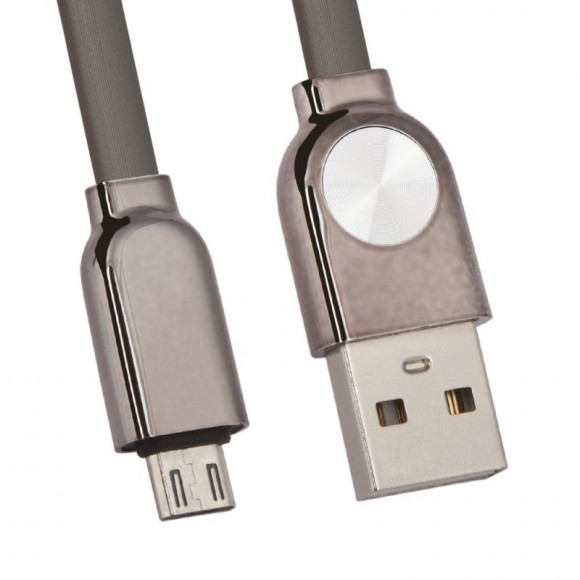 USB кабель Joyroom DAWN Series S-M339 Mirco USB 1M плоский метал. разъемы, черный