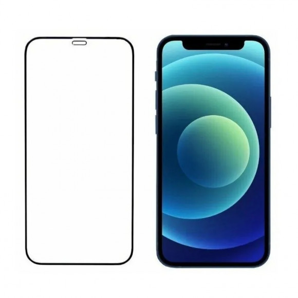 Защитное стекло для iPhone 12 pro max (6.7) (черный) тех пак