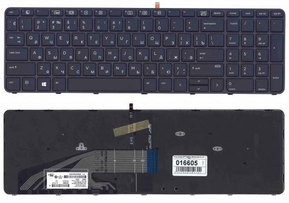Клавиатура для ноутбука HP ProBook 450 G3, 455 G3, 470 G3, черная с подсветкой