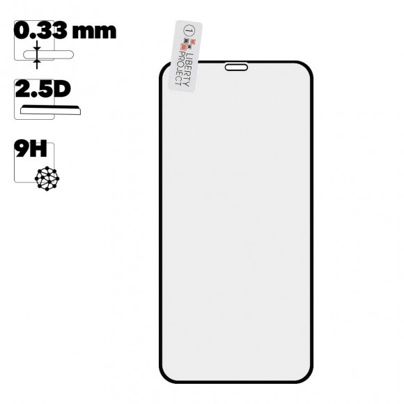 Защитное стекло "LP" для Apple iPhone XR Tempered Glass 2.5D с рамкой 0.33 мм 9H, черное (ударопрочное)