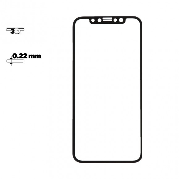 Защитное стекло Remax Four Beasts Tempered Glass для Apple iPhone X с рамкой, черное