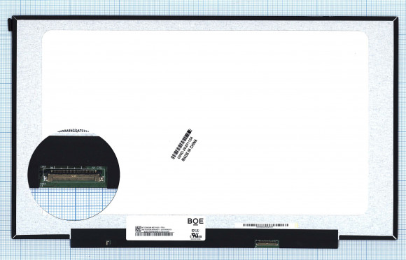 Матрица NT173WDM-N23, 17.3", TN, 1600x900 (HD+), 60 Гц, 30 pin, LED, Slim (тонкая), разъём справа, без креплений, матовая