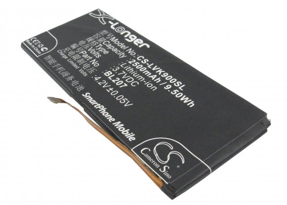 Аккумулятор (батарея) CS-LVK900SL, BL207 для телефона Lenovo K900, 3.7В, 2500мАч, 9.50Wh